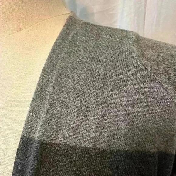 ANA Women’s Sz S/M Open Front Grey Black Strip Cardigan. 30” Long. Long Sleeve - Picture 2 of 7
